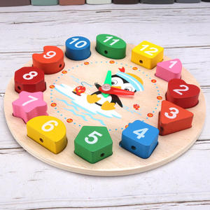 <strong>Montessori</strong> Cartoon Animal Wooden Beaded Geometry Digital Clock Puzzle Educational <strong>Toy</strong> <strong>for</strong> <strong>2</strong> to 4 <strong>Year</strong> <strong>Old</strong> Children - Product Image 3