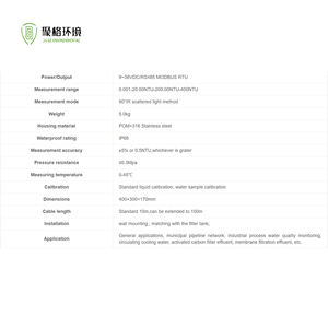 Capteur de turbidité 20NTU à débit en ligne haute résolution pour filtre à eau potable - Product Image 5