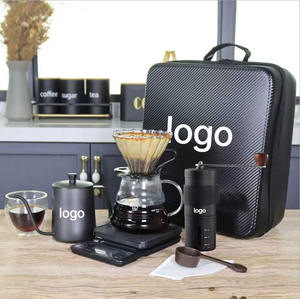 OEM 11-13 parça kahve dökün Set 600 ml su ısıtıcısı dijital ölçekli cam sunucu manuel değirmeni seyahat kahve seti hediye için Set - Product Image 4