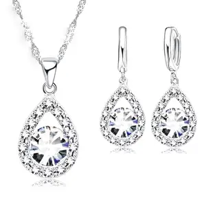 925 Sterling Silber Schmuck Set Halter und Geldbörse Schmuck Set, um Halskette und Ohrring Set Qualität zu machen