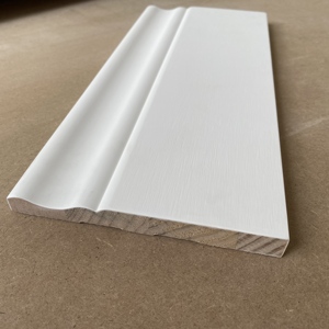 Plinthe murale en pin blanc au design moderne pour salon, moulure de plinthe d'angle - Product Image 4