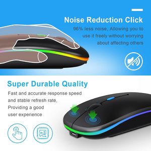 Quang RGB Có Thể Sạc Lại Loại C Chuột Senza Fili Xách Tay Mỏng 1200 DPI Bluetooth Chuột Biểu Tượng Tùy Chỉnh Văn Phòng Chuột - Product Image 5