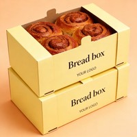 Boîte d'emballage alimentaire pliable en papier de qualité alimentaire pour brownies et pains, vente en gros