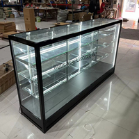 Vitrine de magasin de détail de 6 pieds, vitrine en verre à vision complète avec éclairage LED, comptoir en verre verrouillable pour magasin de proximité