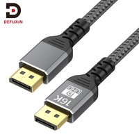 Câble DFX DP 2.1 1,8 m 16K 60Hz 8K 240Hz 4K 240Hz ultra haute vitesse, fil tressé pour moniteur de jeu RTX, carte graphique PC
