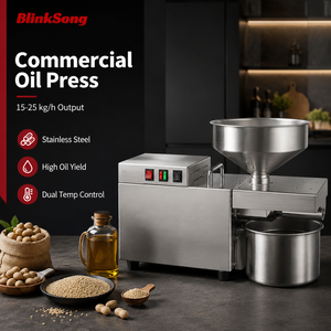 Presse à <span class=keywords><strong>huile</strong></span> commerciale BlinkSong S9, acier inoxydable 304 de qualité alimentaire, double contrôle de température, 10 kg/h, haute efficacité, pour arachides et graines de sésame - Product Image 2
