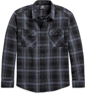 Custom Logo ODM Autumn <b>Men's</b> <b>Casual</b> <b>Double</b> <b>Pocket</b> Plaid <b>Shirts</b> Breathable Quick Dry Polyester/Cotton Wholesale - Product Image 3