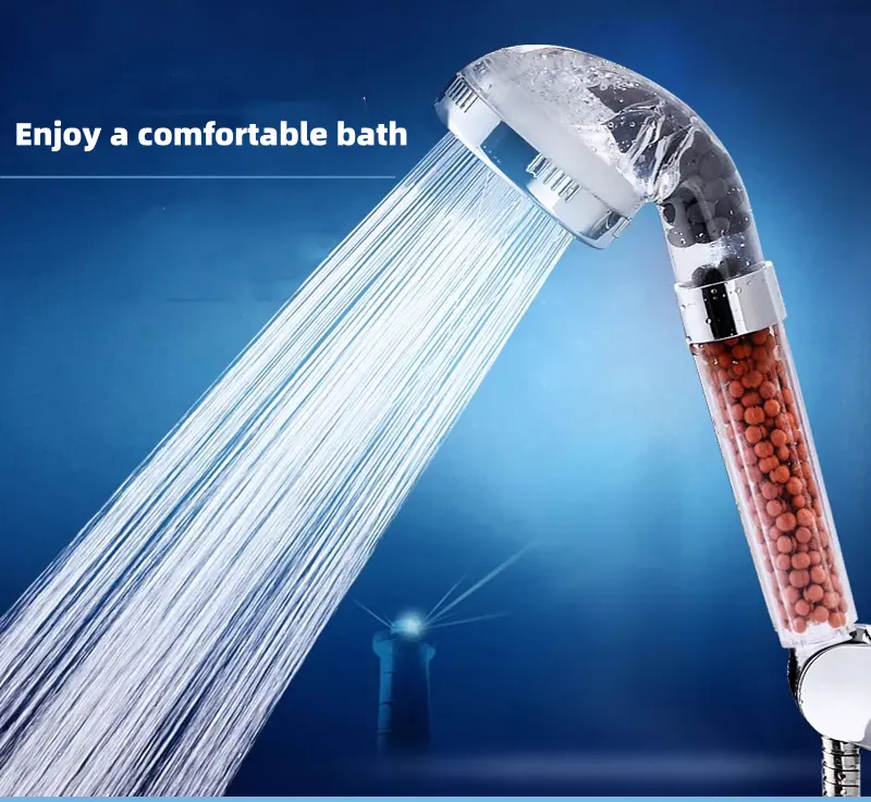 Cabezal de ducha con filtro de iones negativos, baño de ducha, ducha manual de alta presión que ahorra agua