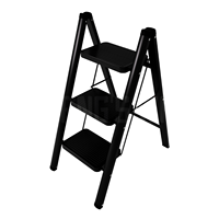 Échelle pliante en acier à 3 marches au design moderne, certifiée EN 131, portable, haute résistance, pour salle de bain, extérieur, supermarché