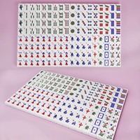 Élégant et moderne : Ensemble de Mahjong américain rose pâle à 4 couches, en acrylique et cristal, écologique, 160 tuiles avec sac de rangement