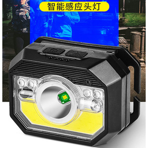 Headlamp Led <b>Rechargeable</b> Usb Charging Lightweight <b>Night</b> Running With Infrared Sensor Red Blue <b>Light</b> Xpe Cob Chip - Product Image 3