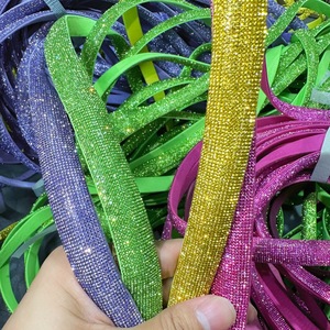 Colorful Half Cotton Rhinestone Rope for Sandals Decoration EVA Inside Rhinestone <strong>Strip</strong> for Garment Shoes - Product Image 5