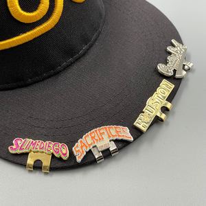 Klip topi bisbol golf kustom dengan Logo pinggiran rantai pin kerah Enamel logam untuk pin topi batas bingkai pinggiran Meksiko cocok - Product Image 4