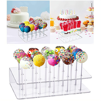 Support de sucettes transparent en acrylique en gros, présentoir à 15 trous pour gâteaux et bonbons de Noël