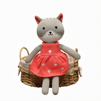 Peluche personnalisée faite main brodée au crochet, chat anime en fourrure, jouet doux avec rembourrage en coton PP, doudou pour enfants, cadeau de fête ODM