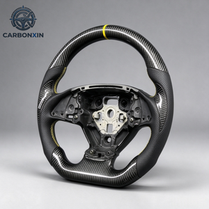 Volant personnalisé en fibre de carbone mate avec palettes de changement de vitesse pour Chevrolet Corvette C7, accessoires intérieurs - Product Image 5