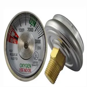 approved oxygen spiral tube pressure gauge 4000psi /medical oxygen spiral tube gauge
