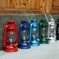 Lanterne à kérosène portable vintage de 24,5 cm, lampe à huile rétro pour le camping, la randonnée, l'éclairage d'urgence en extérieur, la décoration