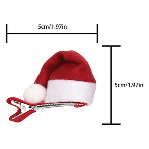 Mini Pinzas para el Cabello con Diseño de Santa Claus, Decoración Navideña, Pinza para el Cabello con Adorno de Pompones - Product Image 6