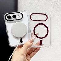 Étui de téléphone portable magnétique pliable en acrylique transparent simple, protection intégrale, anti-chute, pour iPhone Duo