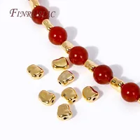 Perles d'espacement irrégulières, perles ovales en métal en laiton plaqué or 18 carats pour bracelet, perles bijoux à bricoler soi-même faisant des résultats, séparateurs en métal