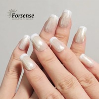 Vente en gros label privé presse sur les ongles avec boîte long carré Bling faux ongles kit fée oeil de chat conseils français ongles de doigt beiges