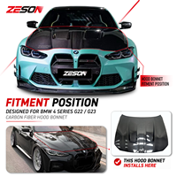 Capot ventilé en fibre de carbone sèche ZESON style N pour BMW Série 4 G22 G23 G26 M440i 430i 2021+