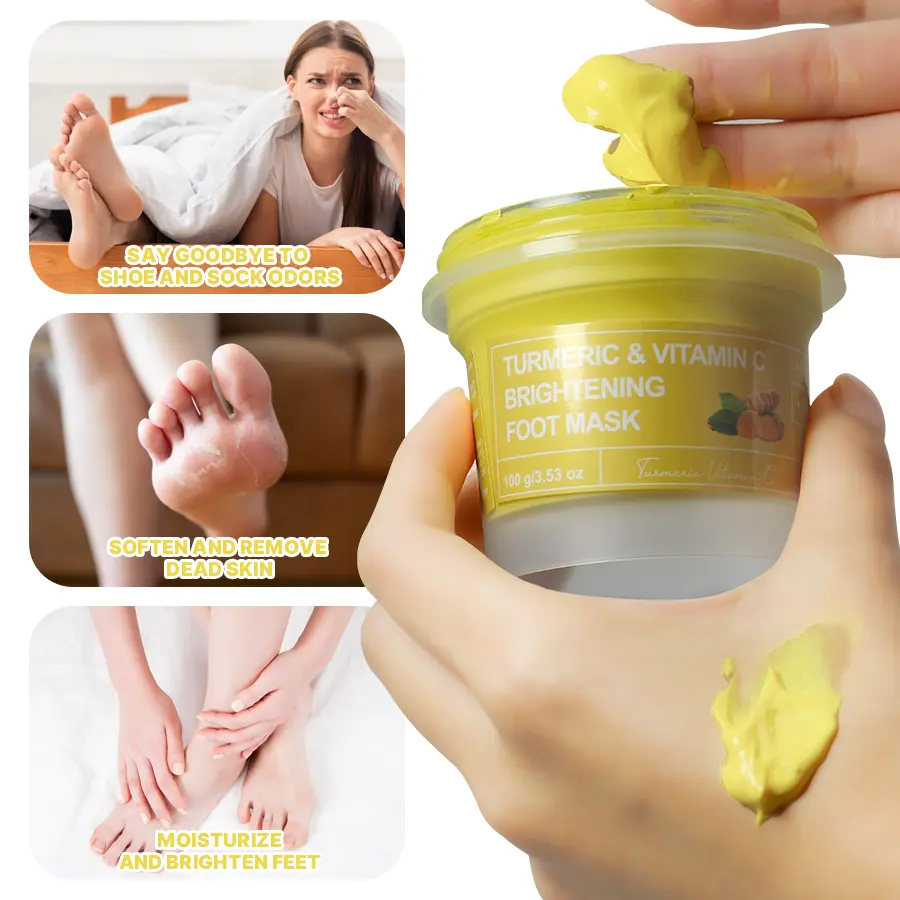 100g Turmeric   Vitamin C Brightening Foot Mask Foot Cream Moisturizing Dead Skin Turmeric Moisturizing Hydrating Foot Mud Mask