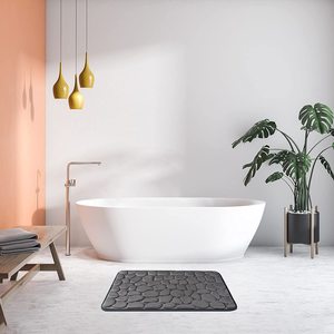 Tapis de bain antidérapant <span class=keywords><strong>FIGOO</strong></span> personnalisé à absorption d'eau douce, tapis de toilette en mousse à mémoire de forme pour salle de bain - Product Image 6