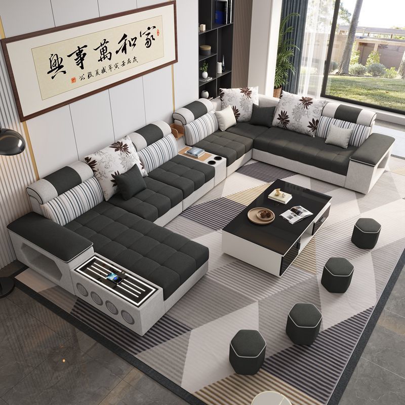 sofa u shape alcantara