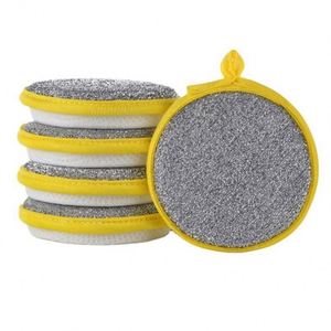 Double-Sided Dishwashing Sponge with Brush <b>Environment</b> Friendly High Absorption (750%-2000%) Rectangle Shape for Kitchen Use - Product Image 1