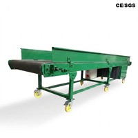 Convoyeur à bande inclinée en acier au carbone robuste sur mesure, bande en PVC pour boîtes emballées et marchandises ensachées