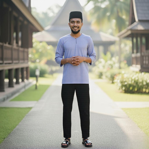 Kilang OEM Jahit Pukal Borong Kebaya Riau Tie Dye Cotton Ironless Private Label Production Muslimah Casual Modest Set Breathable - Product Image 1