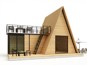 DYCE Casa in Legno Prefabbricata di Lusso Personalizzata per Hotel e B&B all'Aperto, Struttura in Acciaio Tipo Container, Design Moderno Triangolare A-type, Smontabile, 3D - Product Image 5