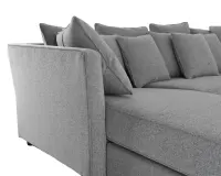 Nisco Sofa Ruang Tamu Modern Model L Kontemporer, Sofa Berbagian L, Abu-abu