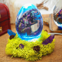 YS Ei geformte Drachen Ei Stern Ball Nachtlicht Harz Silikon formen USB-betriebene Holz beleuchtete Basis Stand DIY Desktop Tisch lampe