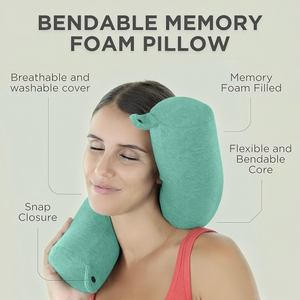 Oreiller de voyage personnalisé en mousse à mémoire de forme pliable pour avions, avec support pour le menton, le bas du dos et les jambes - Product Image 2