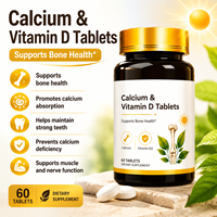 Comprimés de calcium et de vitamine D3 pour la santé osseuse |   Soutient l'absorption du calcium et renforce les dents |   Complément alimentaire en comprimés (60 unités)