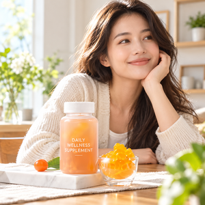 วิตามินกัมมี่รสส้ม รับผลิตแบบ OEM แบรนด์ส่วนตัว อาหารเสริมสุขภาพ สูตรเฉพาะ บรรจุภัณฑ์แบบขวด - Product Image 4