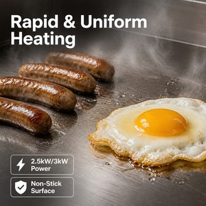 Commercial Electric <b>Flat</b> <b>Top</b> <b>Griddle</b> Countertop 220V Restaurant Grill for Burger Steak Bacon Egg Fast Food Cooking - Product Image 2