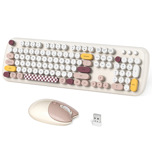 2025 di vendita calda 104 chiave retrò Business Office tastiera e Mouse Combo carino colorato silenzioso senza fili tastiera Set in magazzino - Product Image 5