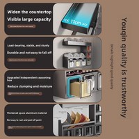Étagère murale en métal à 3 niveaux pour épices, organisateur moderne de condiments, boîte de rangement pour assaisonnements et bocaux de cuisine, vente en gros