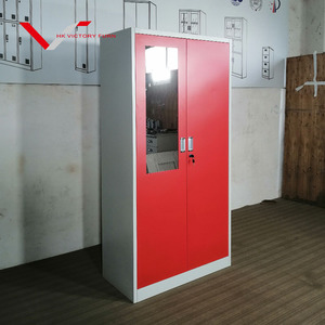 Armadio casa mobili camera da letto acciaio almirah lemari pakaian besi armario armadio in metallo armadio a 2 ante con specchio - Product Image 3