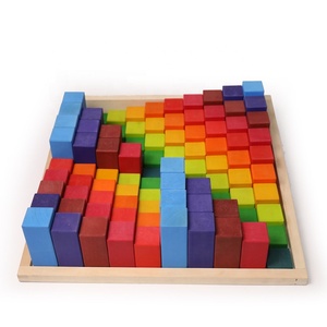 Per bambini Arcobaleno Di Legno Blocchi di Costruzione di Giocattoli <span class=keywords><strong>Giochi</strong></span> I Ragazzi e Le Ragazze Prima Educazione Giocattolo Accessori - Product Image 1