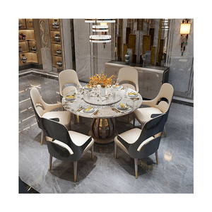 Европейский круглый обеденный стол, Прямая поставка с завода, Роскошные, с 6 стульями, мебель для дома, коробка, 1 шт., обеденный набор - Product Image 1