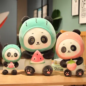 批发动物水果熊猫毛绒玩具新设计毛绒熊熊猫水果毛绒娃娃