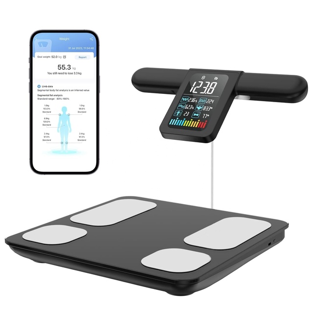 Digital Body Composition Analyzer LCD Display Calorie Body Fat Scales BMI Bioimpedance Muscle Scale for Bathroom Use Glass