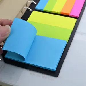 Toptan yaratıcılık dizüstü ciltleme dosya klasörü Pu deri kılıf yüzük ile renkli taşınabilir lüks kağıt yapışkan notlar
