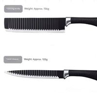 Ensemble de couteaux de cuisine Black Wave, six pièces, en acier inoxydable, couteaux de chef et à fruits, tranchant garanti, pour un usage domestique ou en cadeau, livré dans une boîte colorée