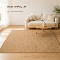 Tapis en sisal commercial, tapis de sol en fibres naturelles tissées pour chambre à coucher, couloir, décoration intérieure Bocai